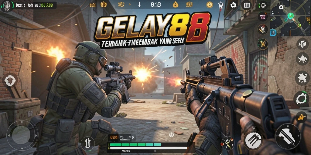 Tampilan gameplay <strong>GELAY88</strong> dengan aksi tembak-menembak yang mendebarkan.