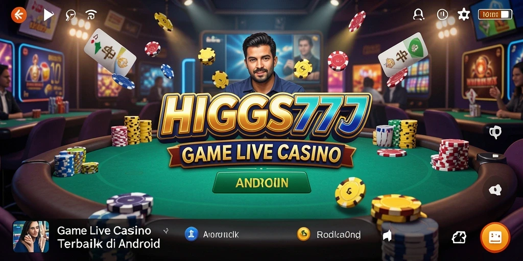 Tampilan gameplay HIGGS777 dengan dealer langsung yang profesional.