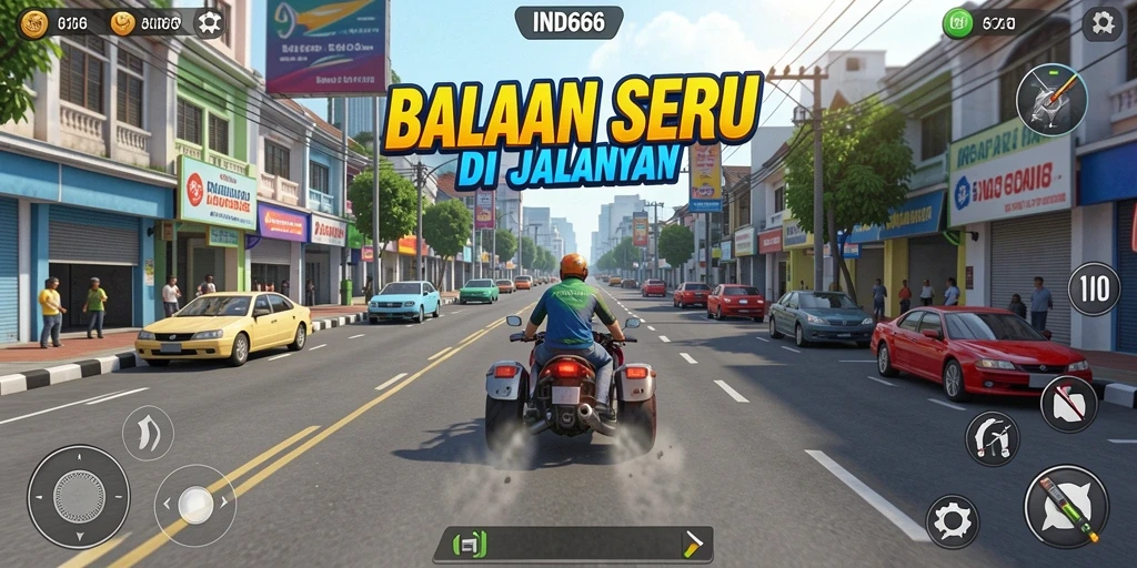Tampilan gameplay IND666 yang mendebarkan di jalur balapan.