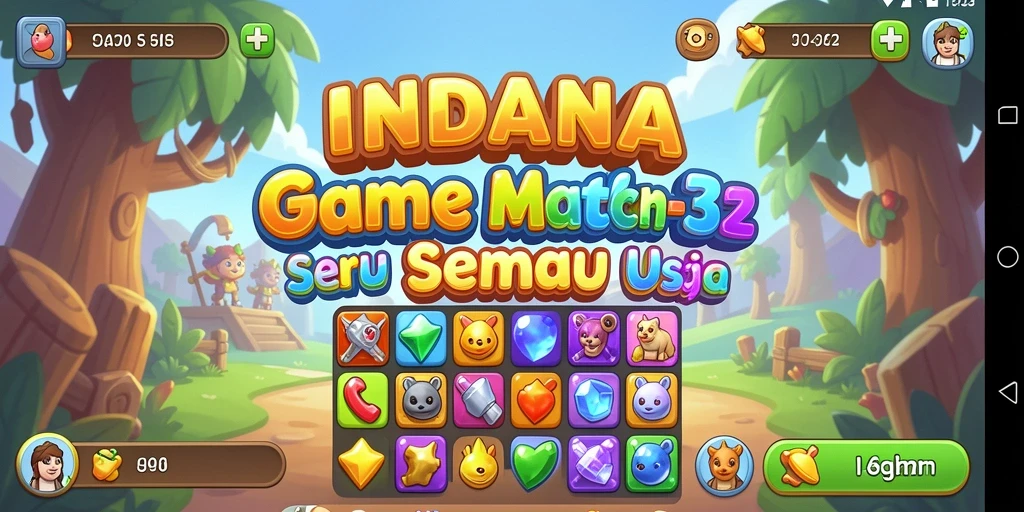 Tangkapan layar gameplay INDAAA menampilkan momen seru mencocokkan elemen.