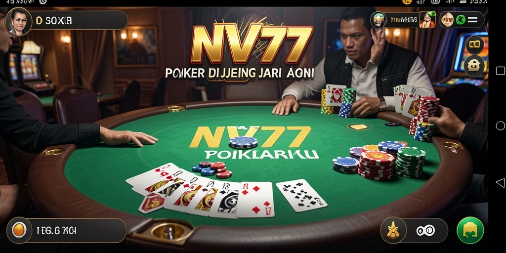 Screenshot gameplay NV77 yang menunjukkan keseruan permainan Poker.