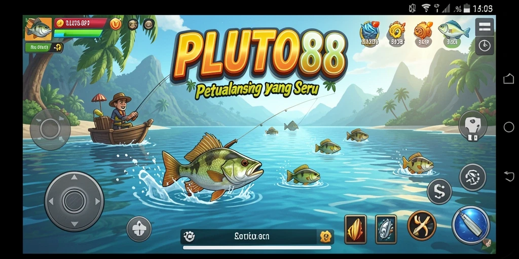 Tampilan gameplay PLUTO88 yang menarik saat menangkap ikan.