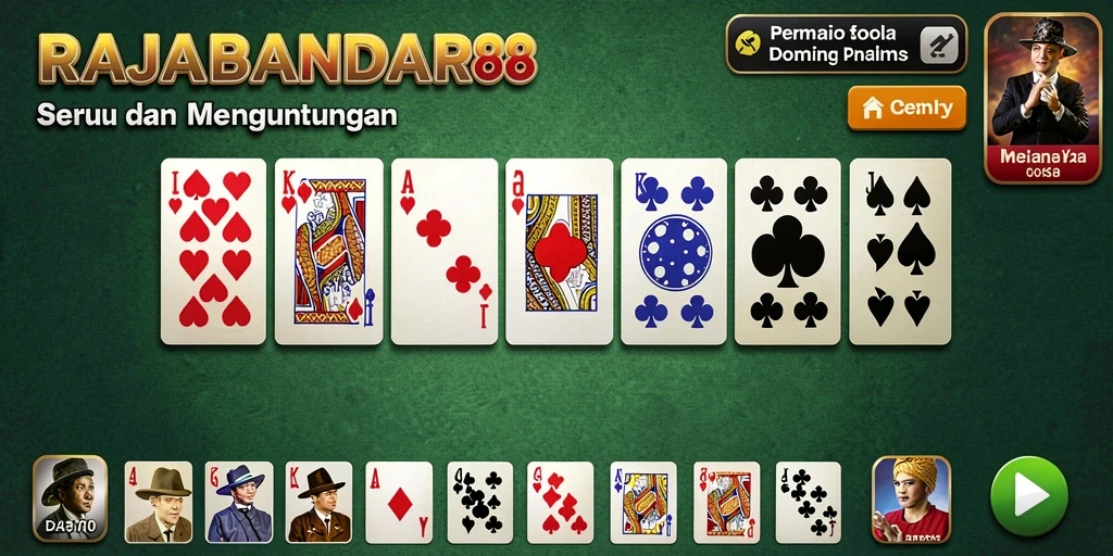 Screenshot gameplay RAJABANDAR88 menampilkan aksi seru permainan Domino.