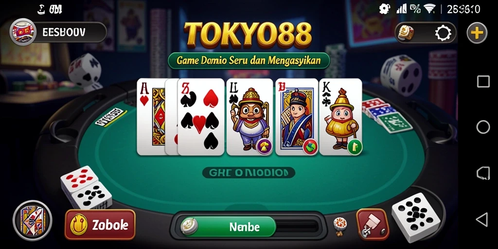 Screenshot utama TOKYO88 menampilkan aksi seru permainan domino.