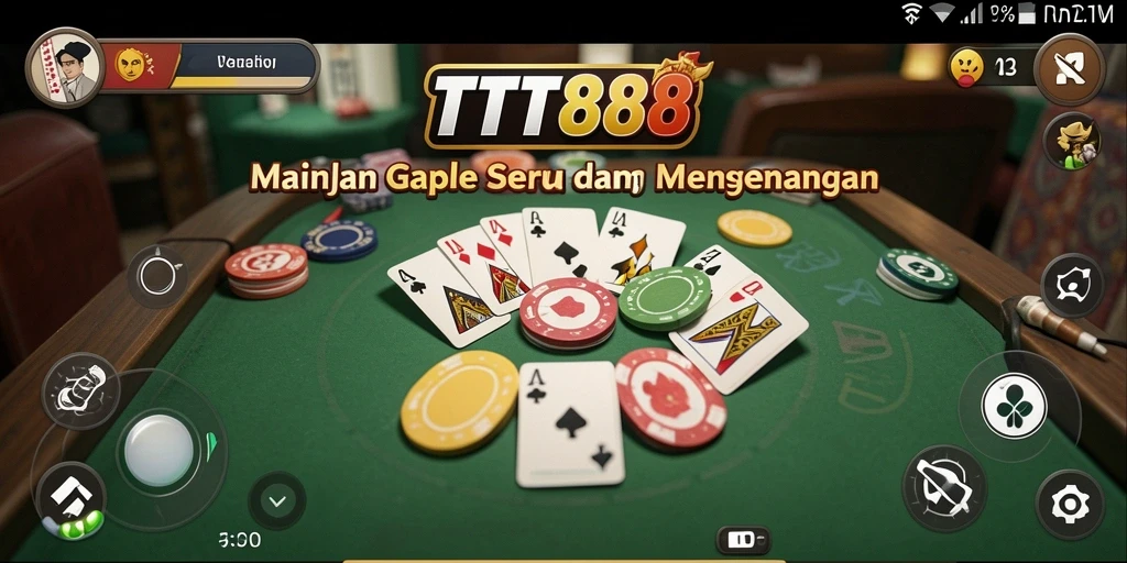 Screenshot gameplay Gaple menampilkan pemain yang bersaing.